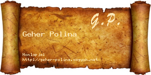 Geher Polina névjegykártya
